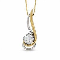 Sirena™ 0.33 CT. Diamond Solitaire Pendant in 14K Two-Tone Gold|Peoples Jewellers