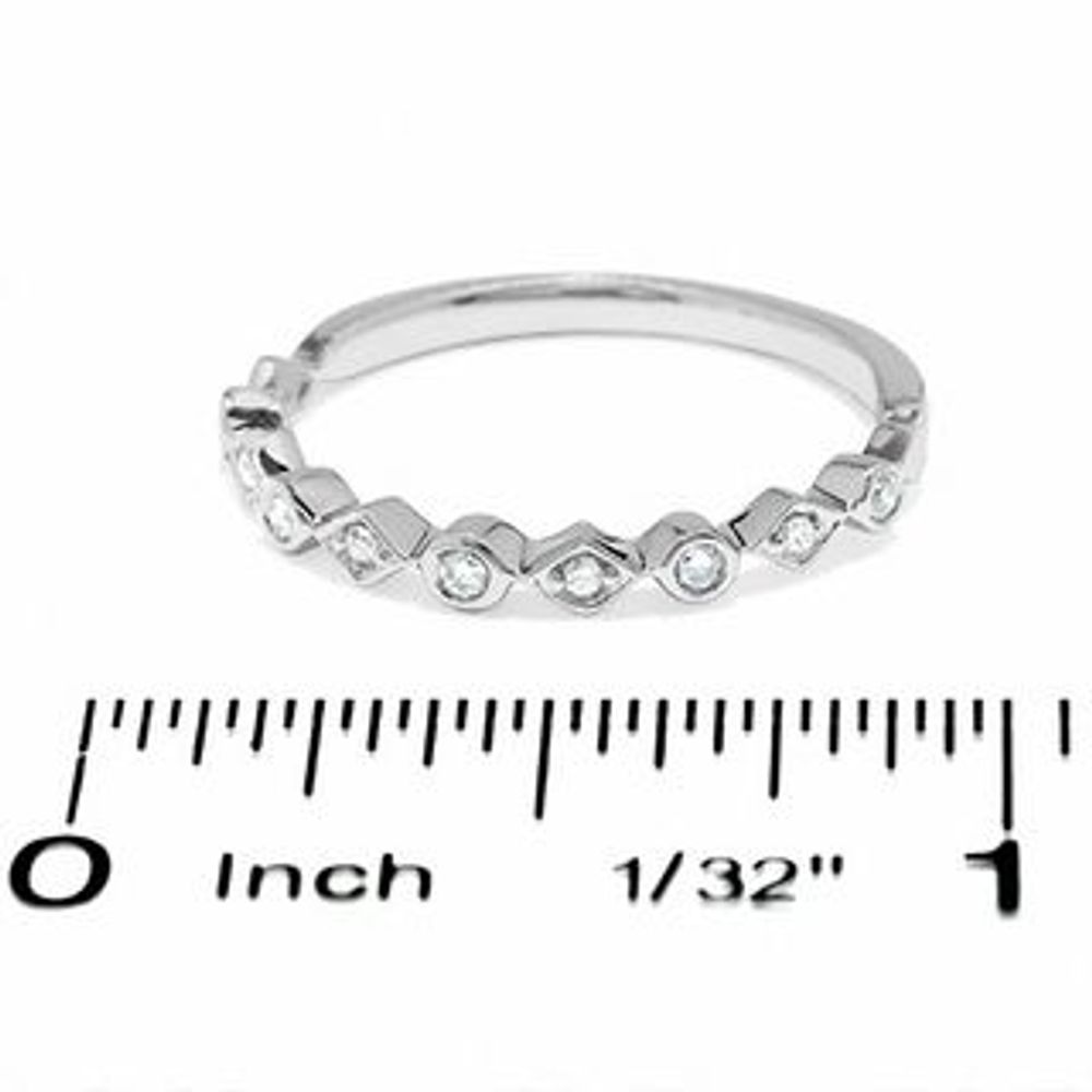 Round and Kite Diamond Accent Stackable Band in 14K White Gold|Peoples Jewellers