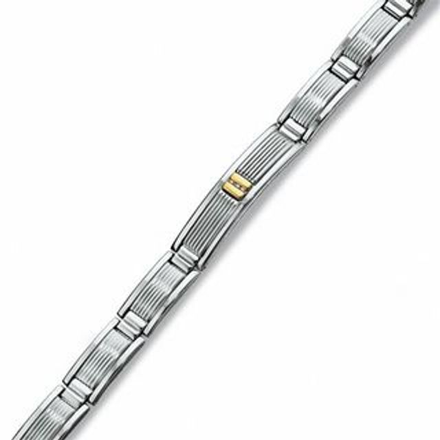 Men's 10K Gold and Stainless Steel Bracelet|Peoples Jewellers