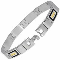 Men's 10K Gold and Stainless Steel Bracelet|Peoples Jewellers