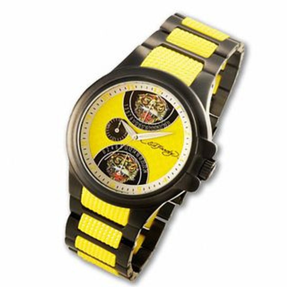 Ed Hardy Men's Speeder Yellow Tiger Watch (Model: SP-BTG)|Peoples Jewellers