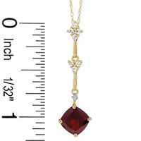 Cushion-Cut Garnet and White Topaz Kite-Shaped Pendant and Earrings Set in 14K Gold with Diamond Accents|Peoples Jewellers
