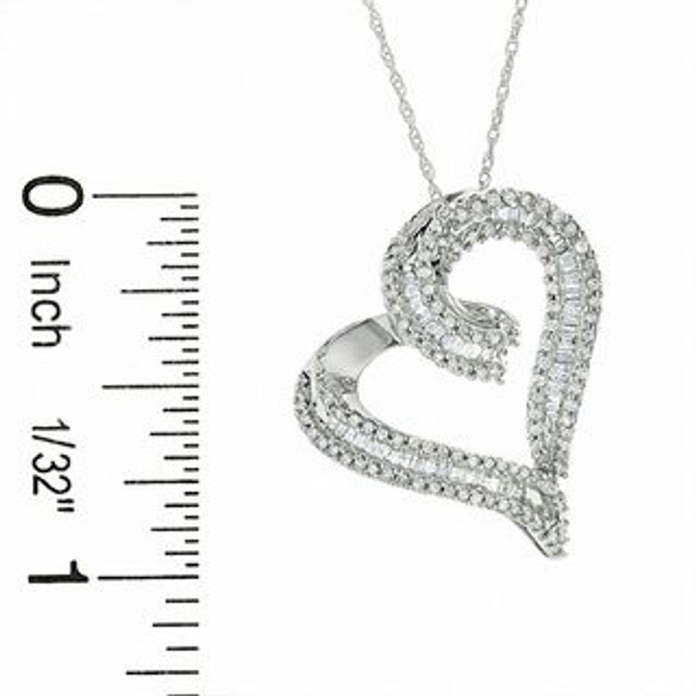 0.50 CT. T.W. Diamond Heart Pendant in 10K White Gold|Peoples Jewellers