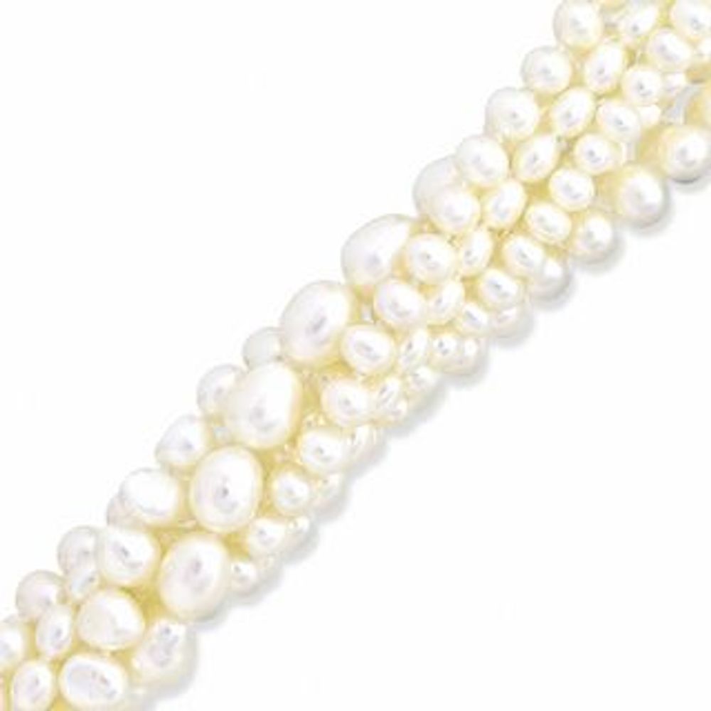 Silver Freshwater Pearl and Cubic Zirconia Bracelet
