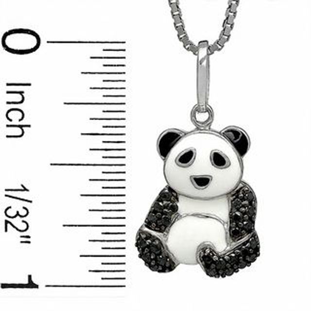 Panda Necklace 1/8 ct tw Diamonds Sterling Silver