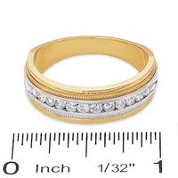 Men's CT. T.W. Diamond Channel Milgrain Band in 14K Two-Tone Gold|Peoples Jewellers