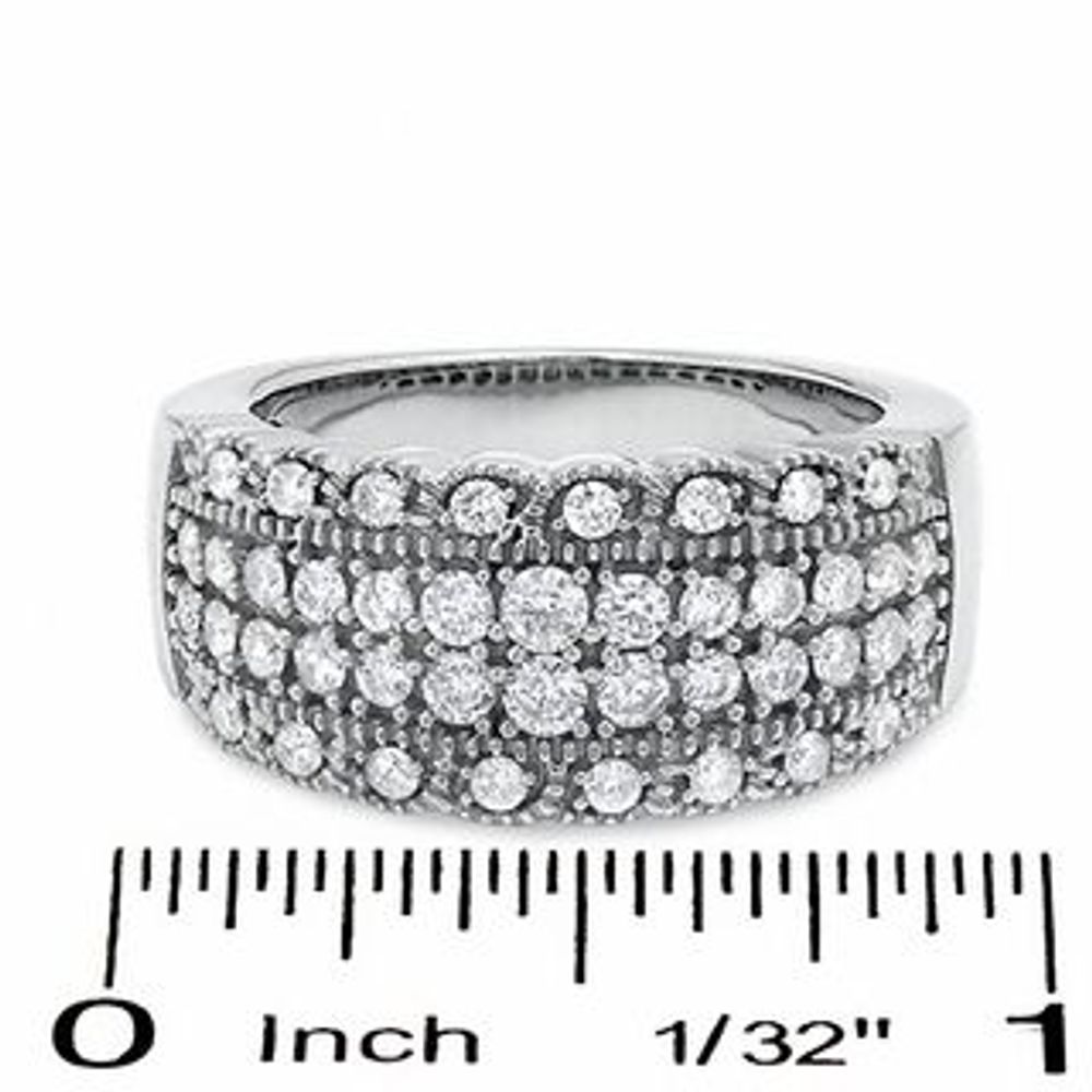 1.00 CT. T.W. Diamond Vintage Scallop Band in 14K White Gold|Peoples Jewellers