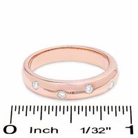 0.15 CT. T.W. Diamond Five Stone Flush Stack Band in 14K Rose Gold|Peoples Jewellers