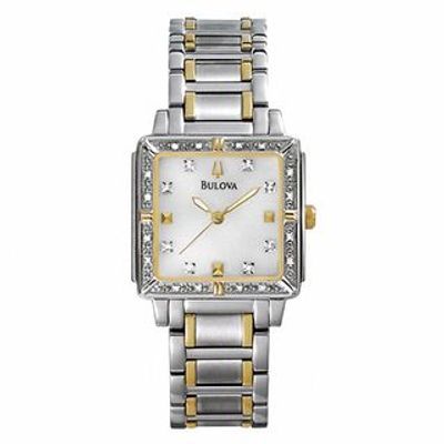 Ladies' Bulova Sport Two-Tone Diamond Accent Watch with Mother-of-Pearl Dial (Model: 98R112)|Peoples Jewellers