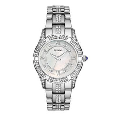 Ladies' Bulova Crystal Accent Watch with Mother-of-Pearl Dial (Model: 96L116)|Peoples Jewellers