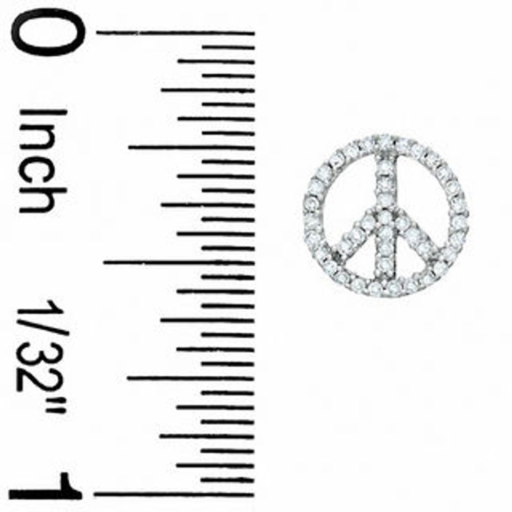 0.25 CT. T.W. Diamond Peace Sign Stud Earrings in 10K White Gold|Peoples Jewellers
