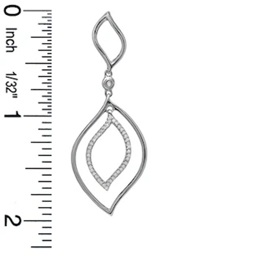 0.25 CT. T.W. Diamond Raindrop Earrings in Sterling Silver|Peoples Jewellers