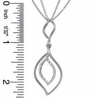 0.14 CT. T.W. Diamond Raindrop Pendant in Sterling Silver|Peoples Jewellers