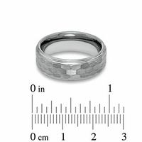 Triton Men's 8.0mm Comfort Fit Tungsten Carbide Hammered Wedding Band - Size 10|Peoples Jewellers