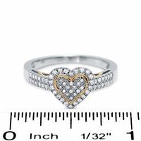 0.30 CT. T.W. Diamond Pavé Heart Ring in 10K Two-Tone Gold|Peoples Jewellers