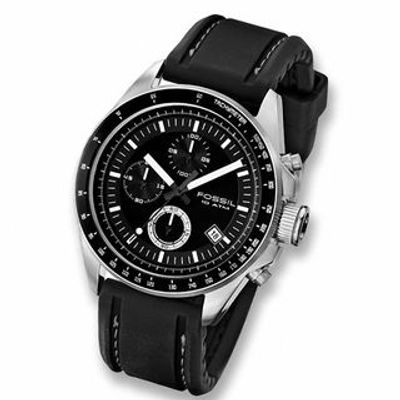 Men's Fossil Chronograph Strap Watch with Black Dial (Model: CH2573)|Peoples Jewellers