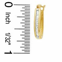 0.25 CT. T.W. Baguette Diamond Channel-Set Hoop Earrings in 10K Gold|Peoples Jewellers