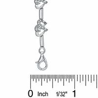 0.20 CT. T.W. Diamond Interlocking Hearts Link Bracelet in Sterling Silver|Peoples Jewellers
