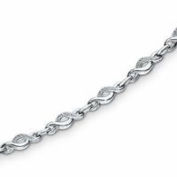 0.085 CT. T.W. Diamond Twist Bracelet in Sterling Silver - 7.25"|Peoples Jewellers