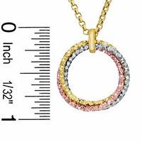 14K Tri-Tone Gold and Sterling Silver Circle Pendant and Earrings Set|Peoples Jewellers