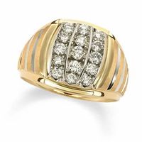 Men's 1.00 CT. T.W. Diamond Vertical Stripe Ring in 10K Gold|Peoples Jewellers