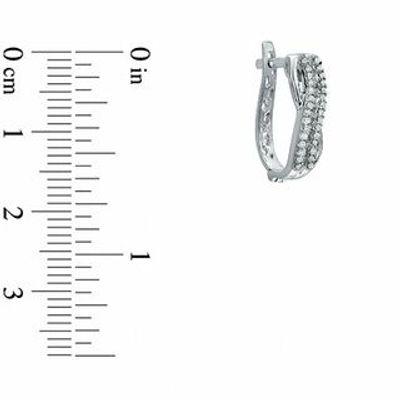 0.25 CT. T.W. Diamond Woven Hoop Earrings in 10K White Gold|Peoples Jewellers