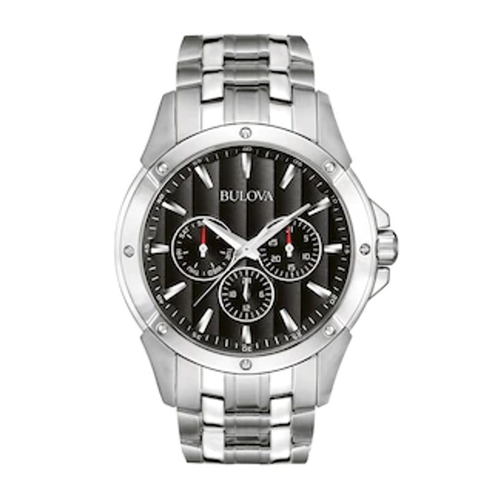 Men's Bulova Classic Chronograph Watch with Black Dial (Model: 96C107)|Peoples Jewellers