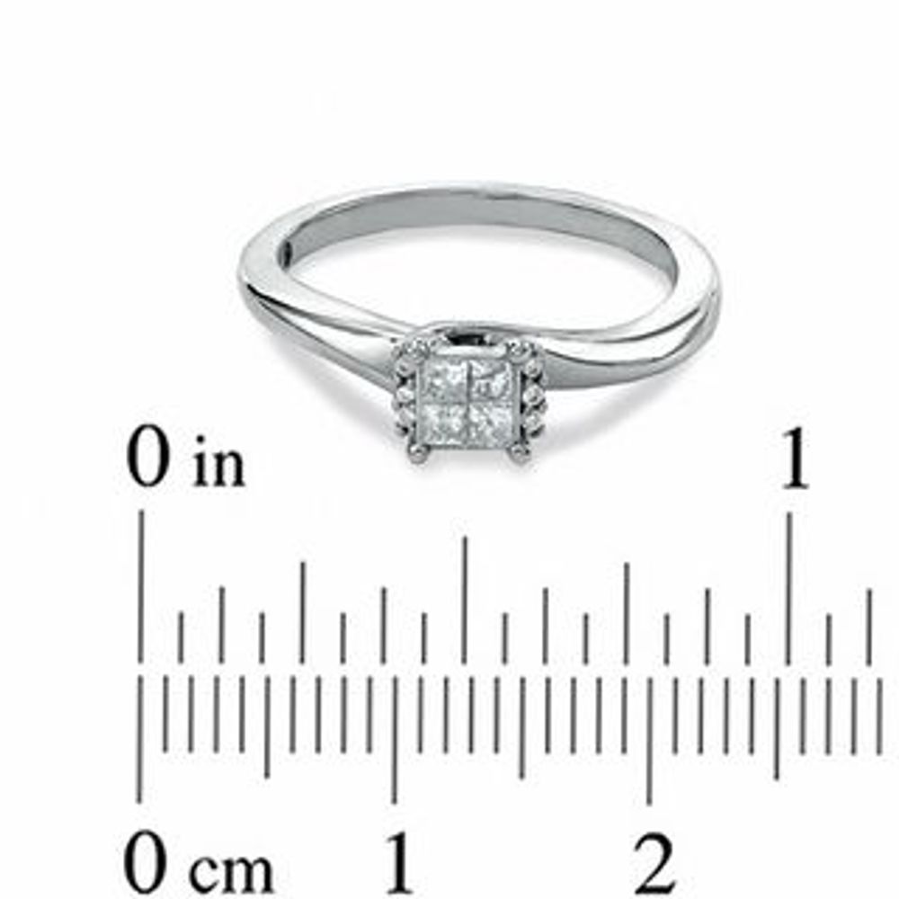 0.20 CT. T.W. Princess-Cut Diamond Promise Ring in 10K White Gold|Peoples Jewellers