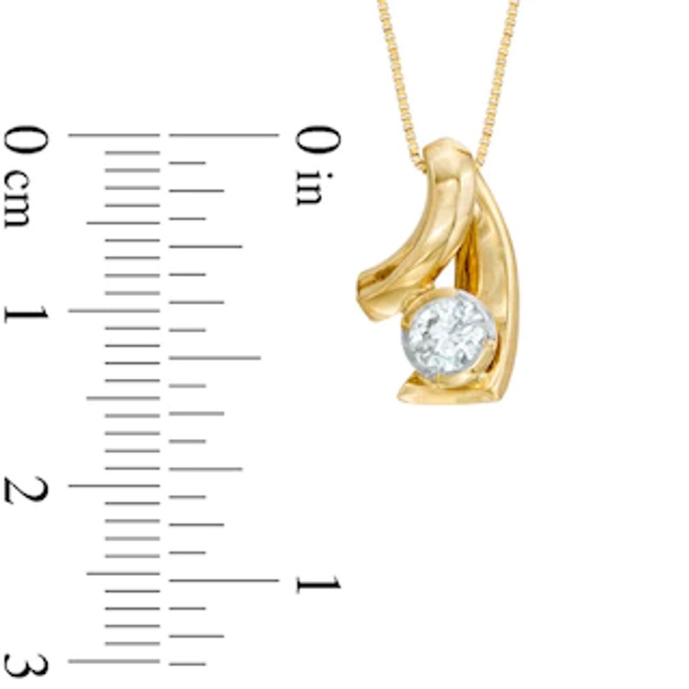 0.30 CT. Certified Canadian Diamond Solitaire Loop Pendant in 10K Gold (I/I2)|Peoples Jewellers