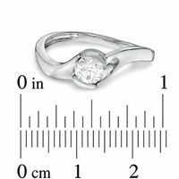 0.40 CT. Certified Canadian Diamond Solitaire Swirl Engagement Ring in 14K White Gold (I/I1)|Peoples Jewellers