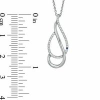 0.10 CT. T.W. Diamond Double Drop Pendant in Sterling Silver|Peoples Jewellers