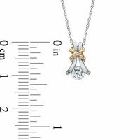 0.15 CT. Certified Canadian Diamond Solitaire Knot Pendant in 10K Two-Tone Gold (I/I2)|Peoples Jewellers
