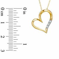 Diamond Accent Three Stone Heart Pendant in 10K Gold|Peoples Jewellers