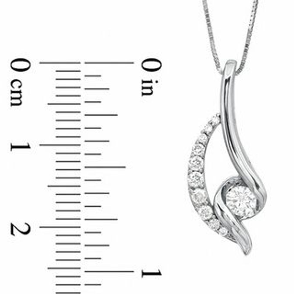 Sirena™ 0.33 CT. T.W. Diamond Loop Pendant in 14K White Gold|Peoples Jewellers