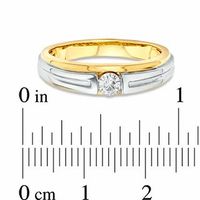 Men's 0.25 CT. Certified Canadian Diamond Solitaire Band in 14K Two-Tone Gold (I/I1)|Peoples Jewellers