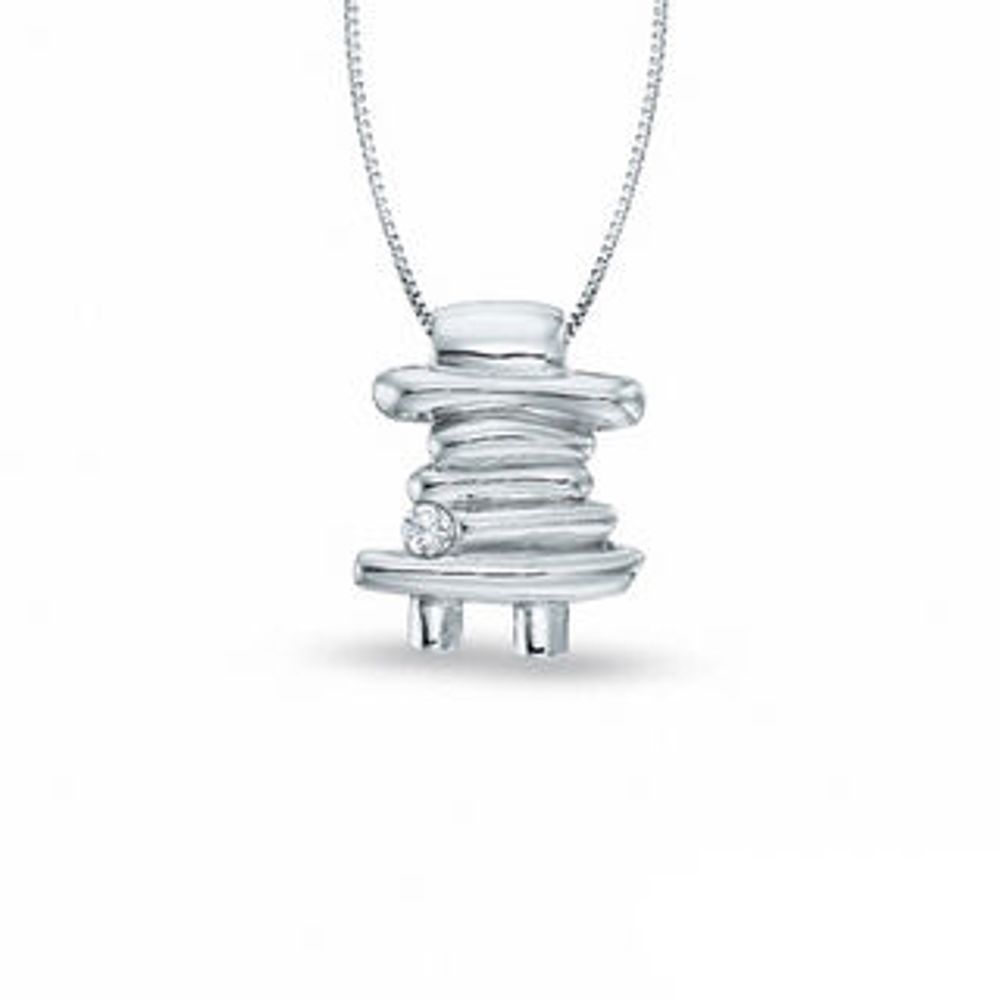 0.05 CT. Certified Canadian Diamond Inukshuk Pendant in 10K White Gold (I/I2)|Peoples Jewellers