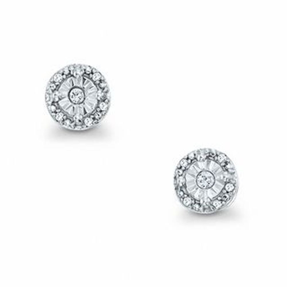 0.06 CT. T.W. Diamond Round Stud Earrings in Sterling Silver|Peoples Jewellers