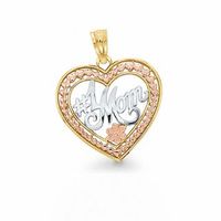 10K Tri-Tone Gold #1 Mom Heart Charm|Peoples Jewellers