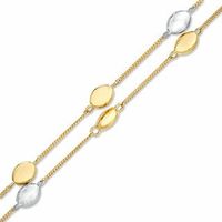 Double Strand Coffee Bean Bracelet in Sterling Silver and 14K Gold Plate - 7.5"|Peoples Jewellers