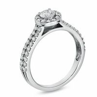 CT. T.W. Certified Canadian Diamond Framed Engagement Ring in 14K White Gold (I/I1)|Peoples Jewellers