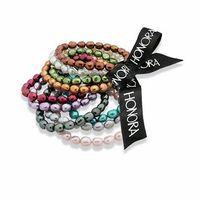 Honora 7.0-8.0mm Multi-Colour Baroque Freshwater Cultured Pearl Stretch Bracelets-Set of Ten|Peoples Jewellers