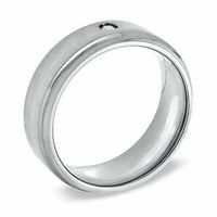 Men's Diamond Accent Solitaire Wedding Band in Stainless Steel - Size 10|Peoples Jewellers