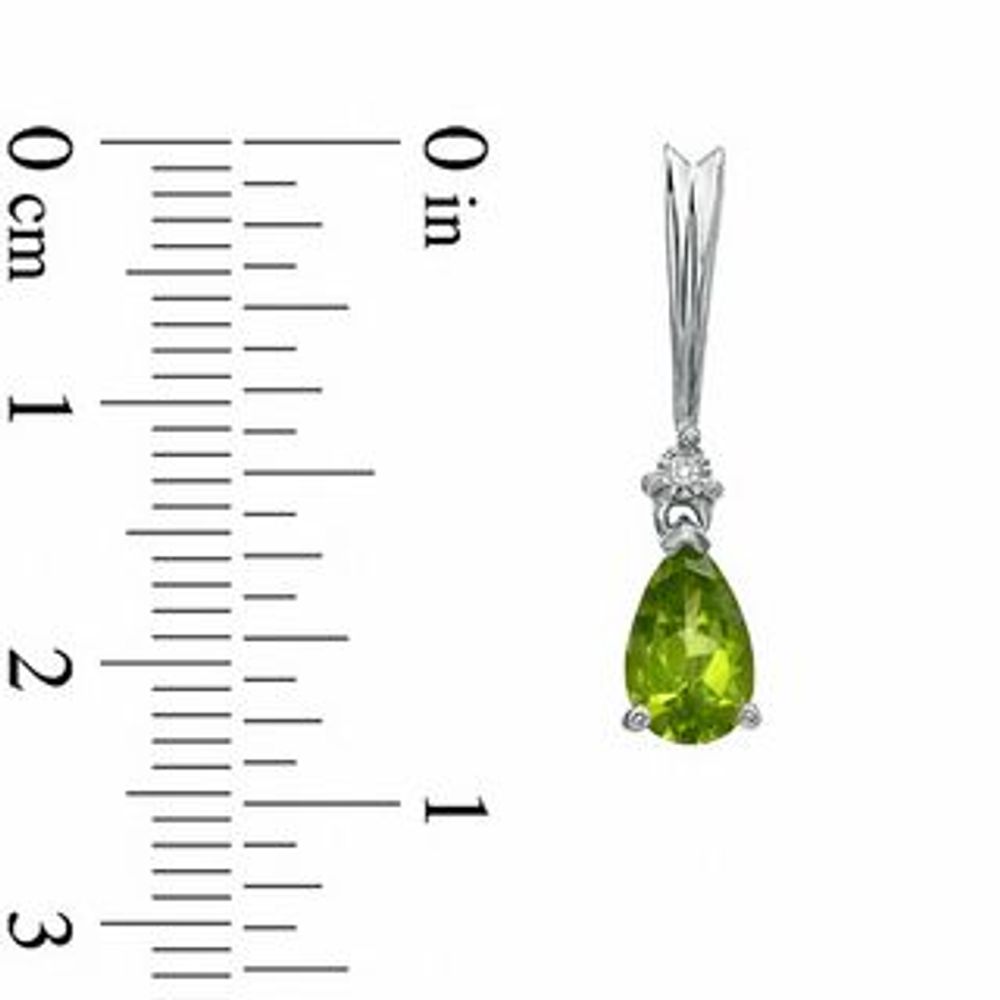 Pear-Shaped Peridot and Diamond Accent Pendant and Earrings Set in Sterling Silver|Peoples Jewellers