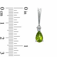 Pear-Shaped Peridot and Diamond Accent Pendant and Earrings Set in Sterling Silver|Peoples Jewellers