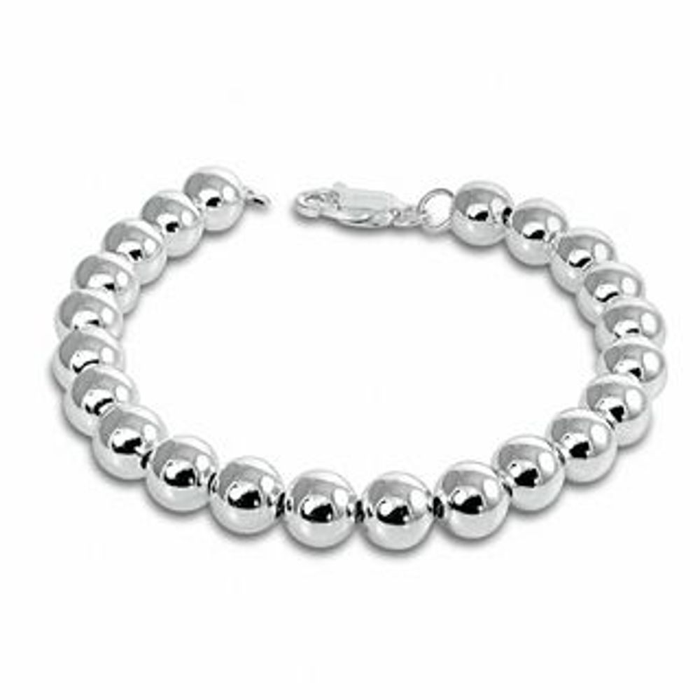 8.0mm Bead Bracelet in Sterling Silver - 7.5"|Peoples Jewellers