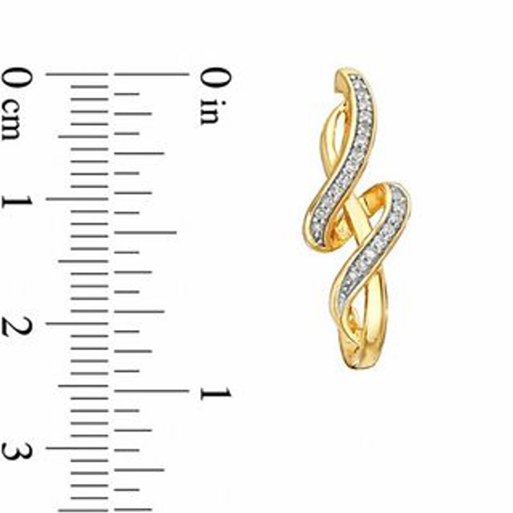 0.20 CT. T.W. Diamond Twisted Drop Earrings in 10K Gold|Peoples Jewellers