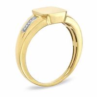 Men's Diamond Accent Signet Ring in 10K Gold|Peoples Jewellers