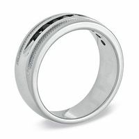 Men's 0.50 CT. T.W. Black Diamond Wedding Band in Sterling Silver|Peoples Jewellers