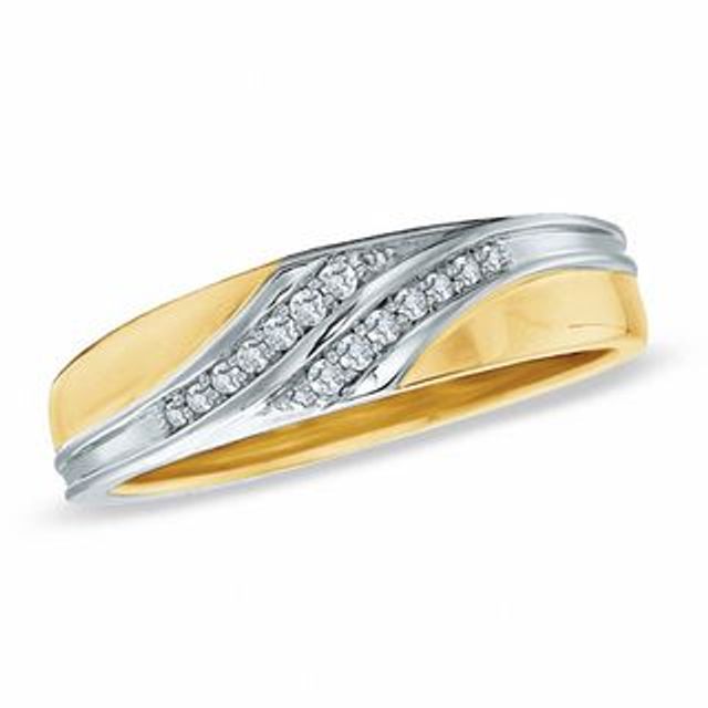 Men's 8.0mm Double Groove Comfort-Fit Wedding Band in Black