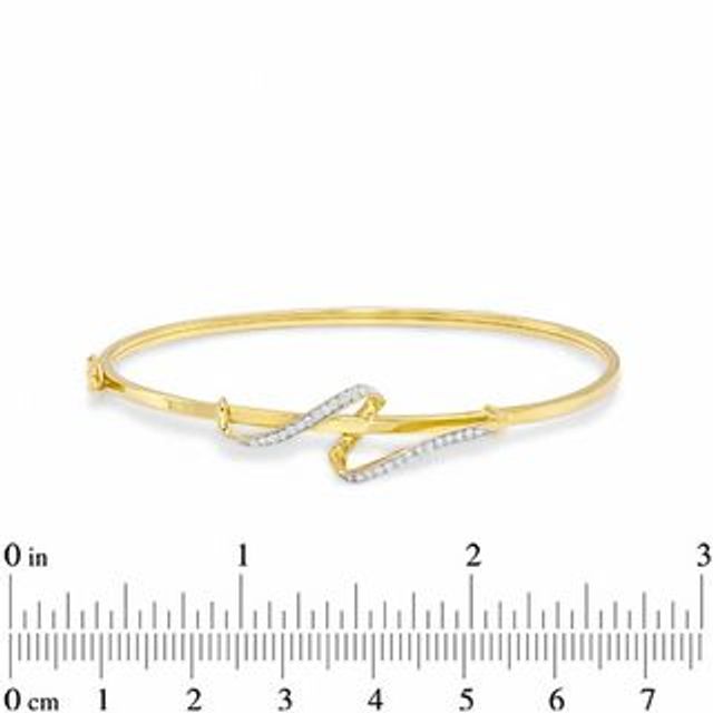 0.21 CT. T.W. Diamond Swirl Bangle in 10K Gold|Peoples Jewellers